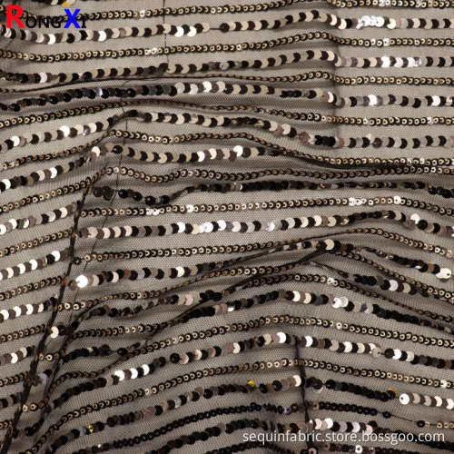 3mm 5mm 6mm Professional Sequin Stripe Fabric